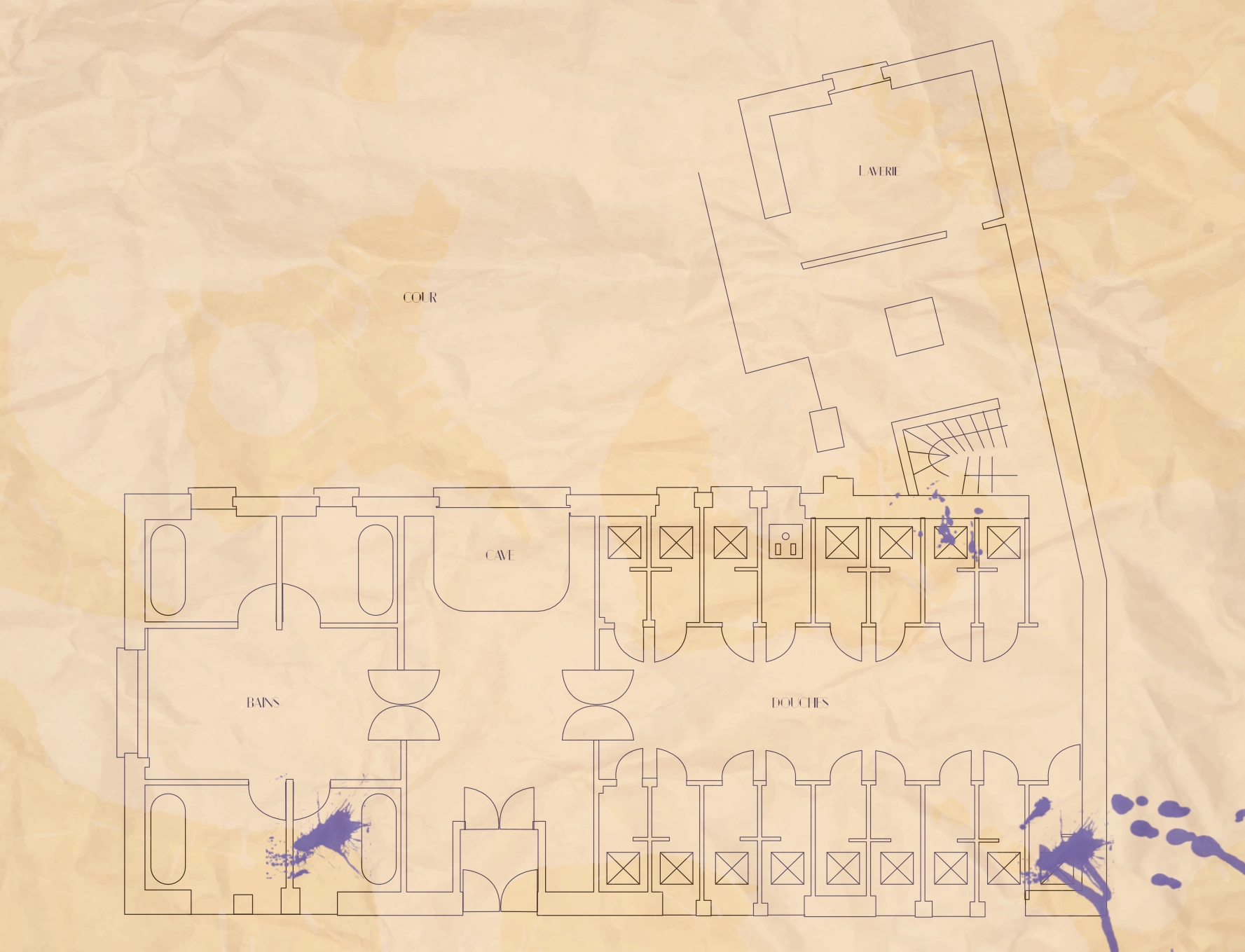 Carte des bains douches